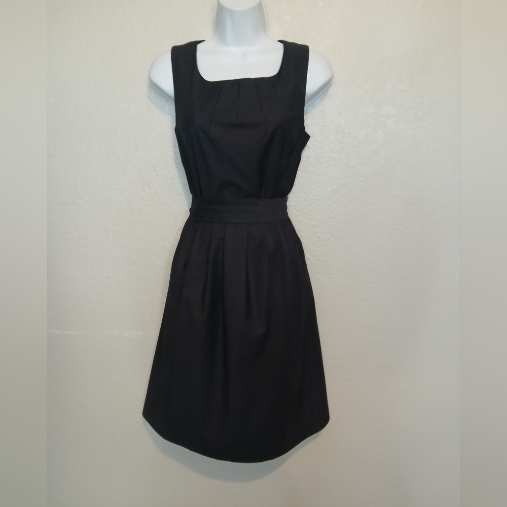 H&M Midnight Blue Sleeveless A Line Jackie O Sheath Dress With Pockets Size 8